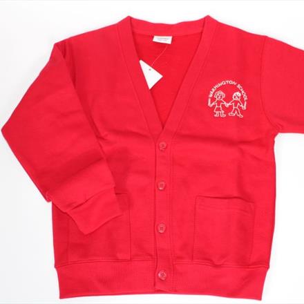 Red Cardigan with Logo
