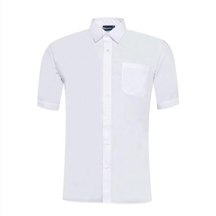 White Short Sleeve Regular Fit School Shirts - Twin Pack - 11" Collar