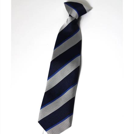 Princecroft Royal/Navy/Silver Stripe Clip On Tie - 12"