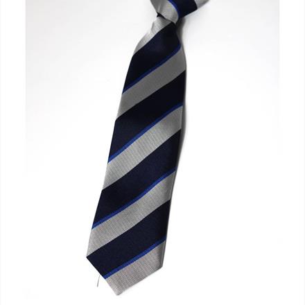 Tie - Silver/Royal/Navy Stripe