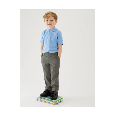 Junior Boys Regular Fit Trousers made with Recycled Fabric - Grey Age 3