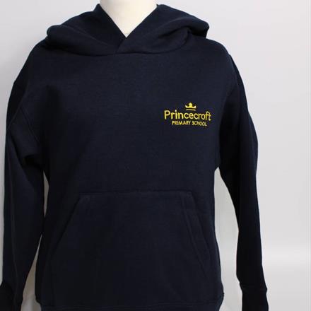 Navy Hooded Top with School Logo - Adult 2XL