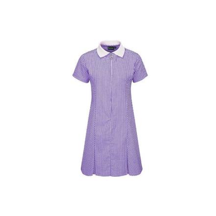 Summer Gingham Dress -  Purple, Age 10/11