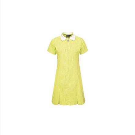 Summer Gingham Dress -  Bright Yellow, Age 10/11