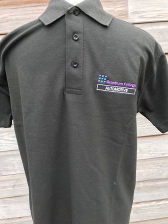 Black Polo Shirt with Automotive Logo - 2XL (48")