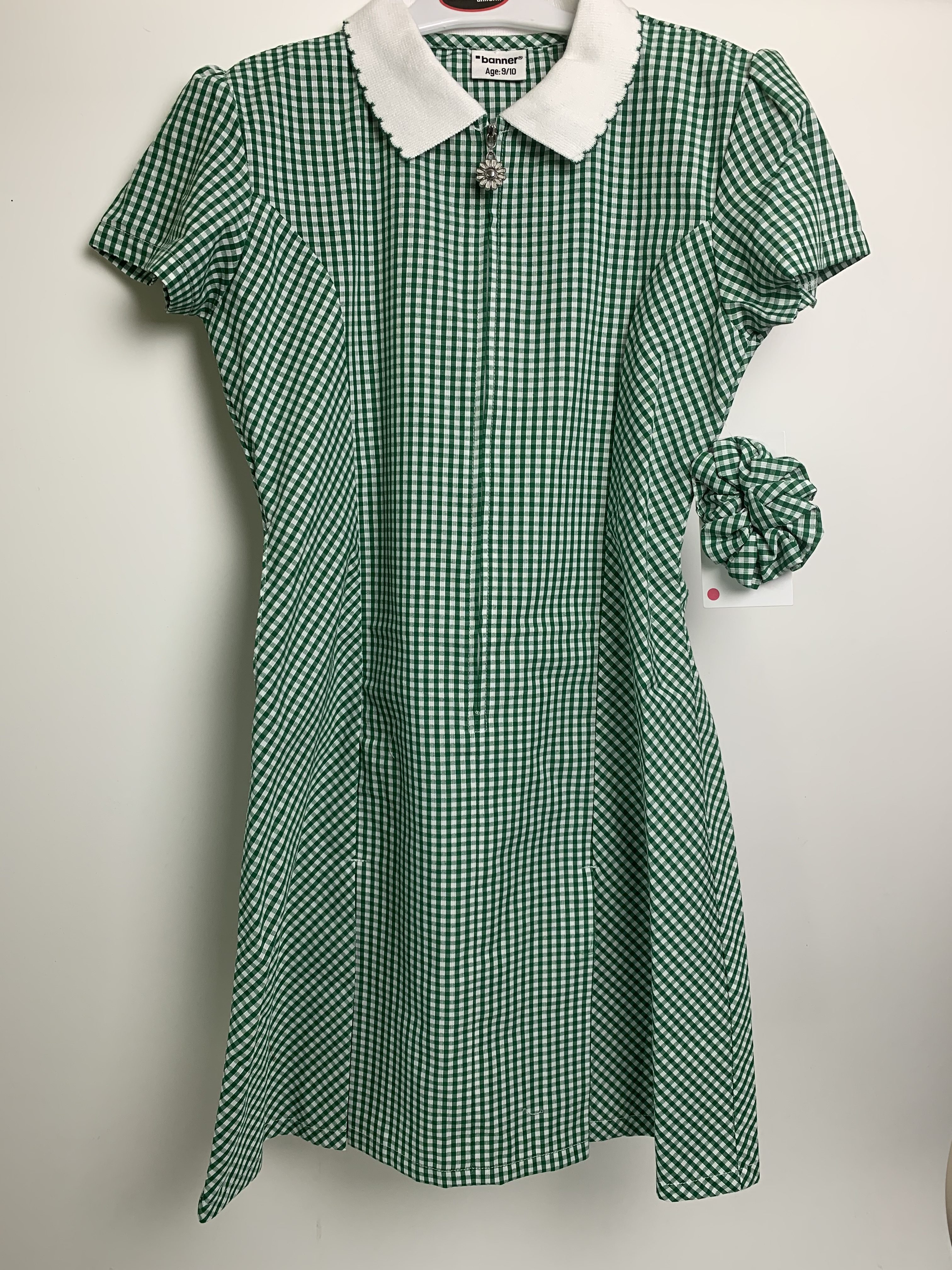Green Gingham Dress - Age 10/11