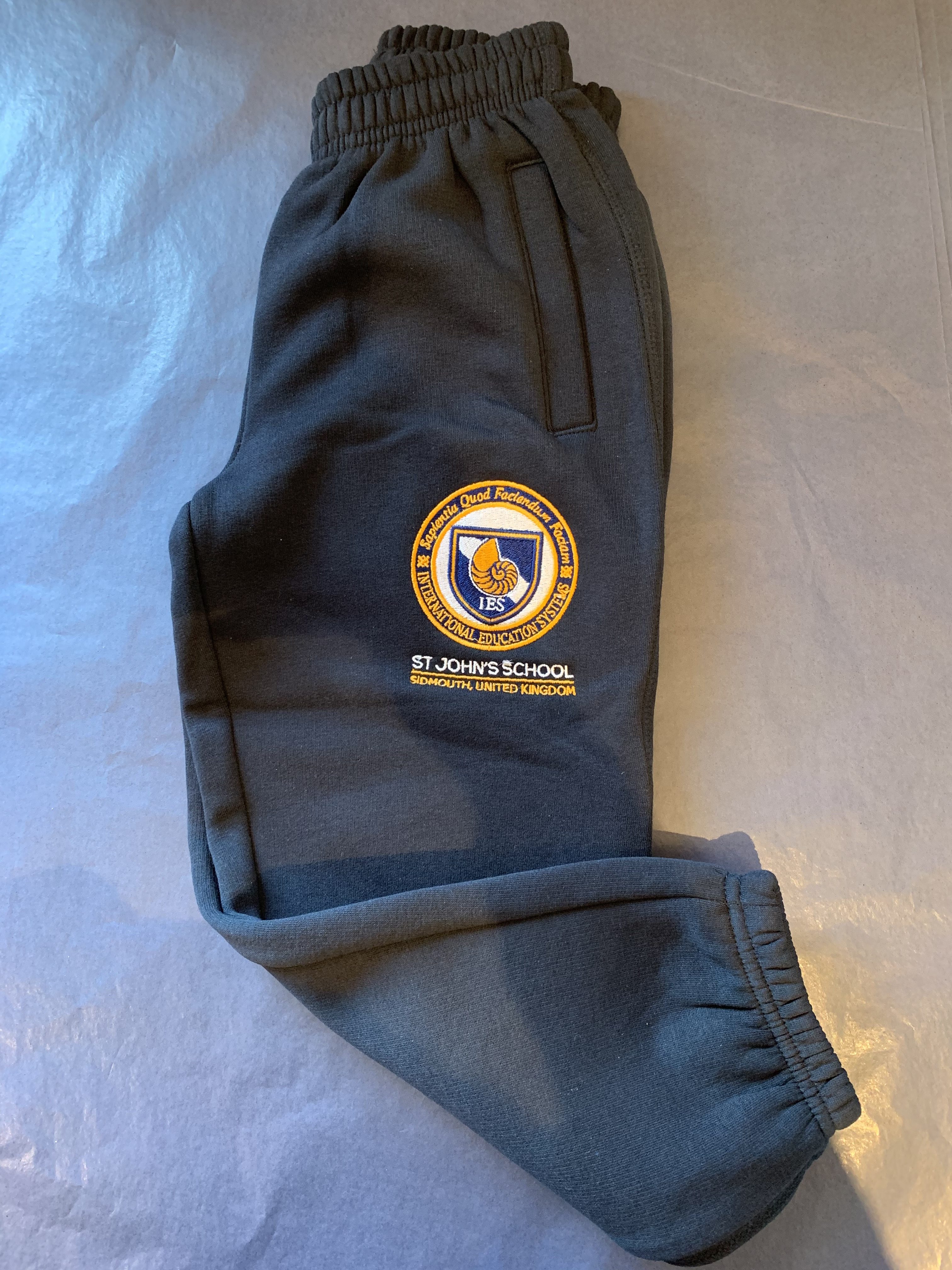 Unisex Jog Pants Navy with School Logo - Age 13