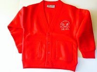 Red Cardigan with Logo - Age 11-12