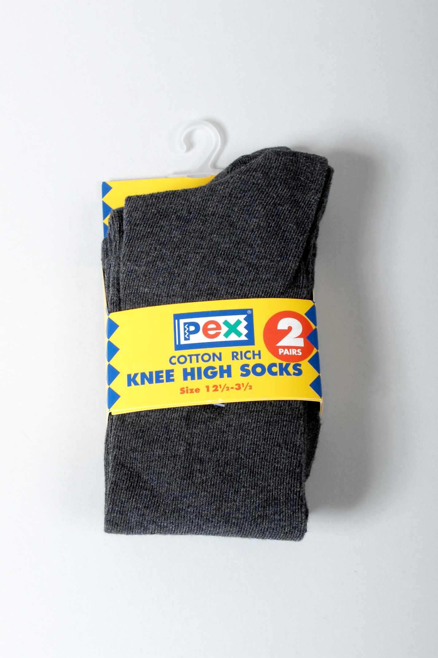 Charcoal Grey Knee Socks.  2 Pair Pack. - 12.5-3.5