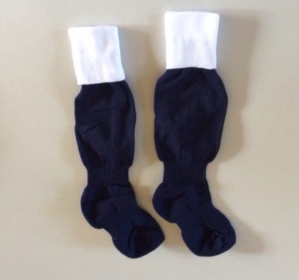 Navy & White Games Socks (Unisex) - Large 6-11