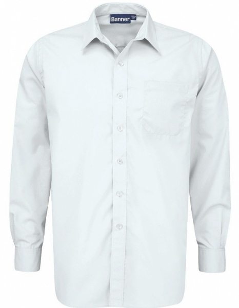 BOYS Twin Pack White Long Sleeve Shirt - 11"