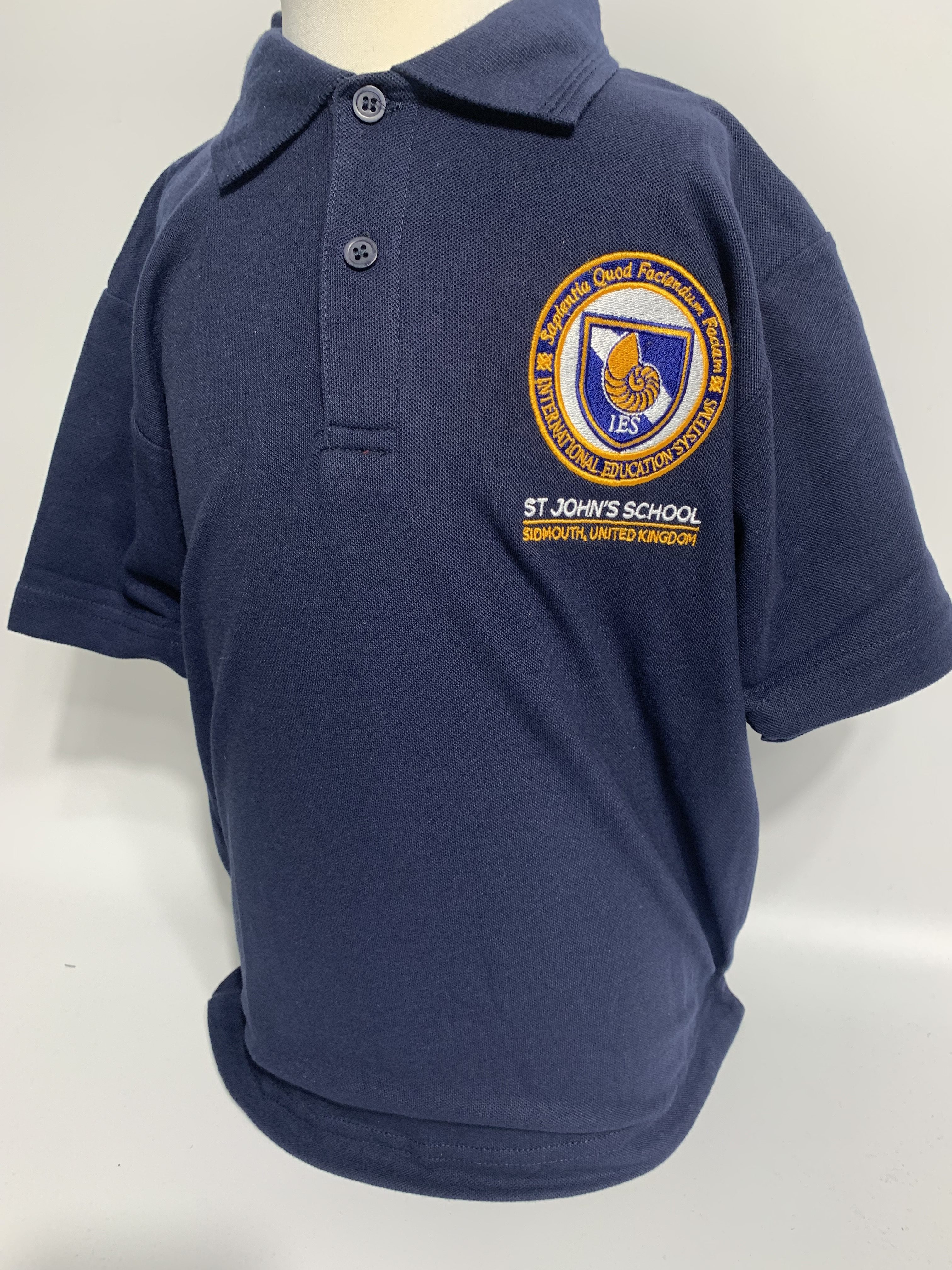 Navy Polo Shirt with School Logo - Age 2-3