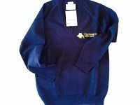 Navy Knitted V Neck Pullover (Years 5 & 6 only) - 26" chest (age 8/9)