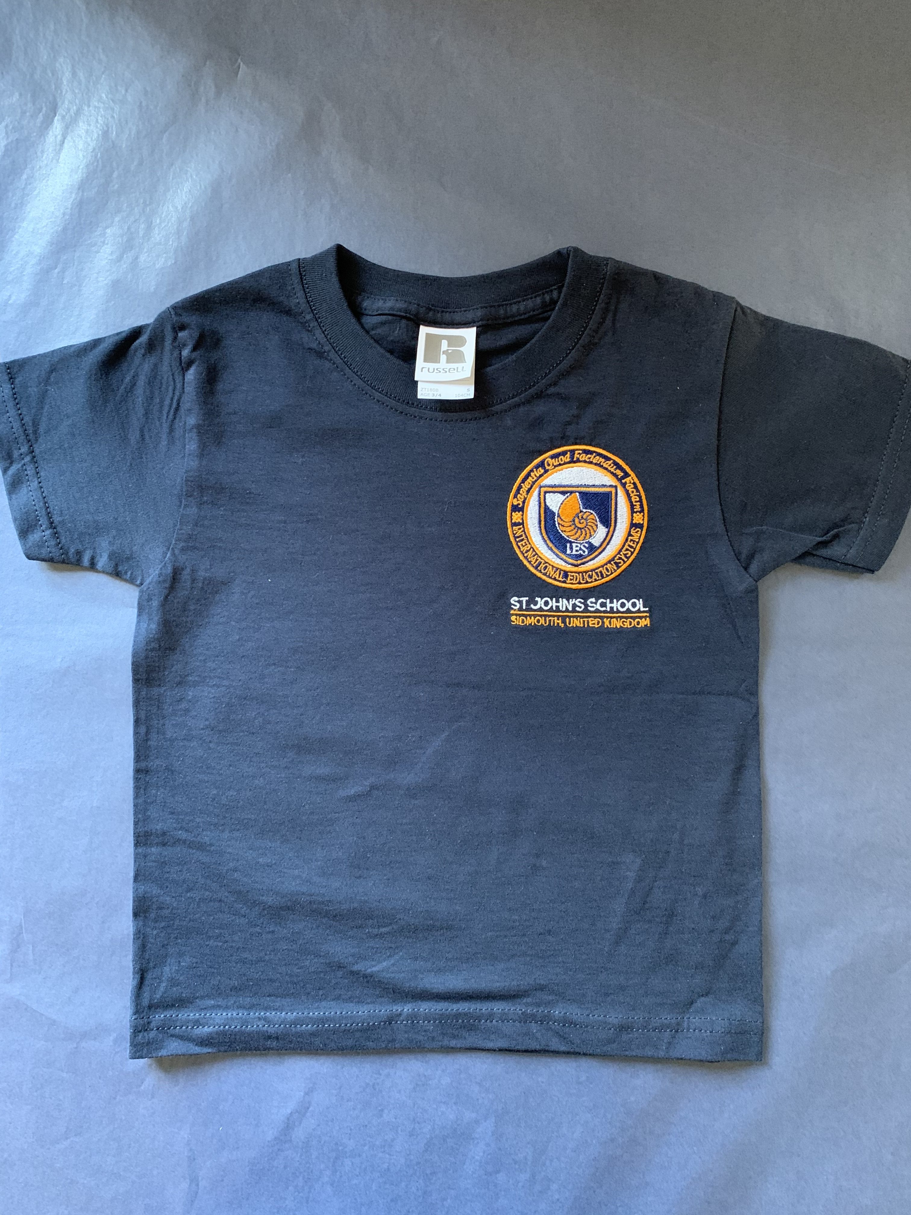 Navy T Shirt with School Logo - 1-2 yrs