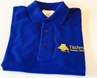 Royal Blue Polo Shirt with School Logo - Adult XS (34" chest)