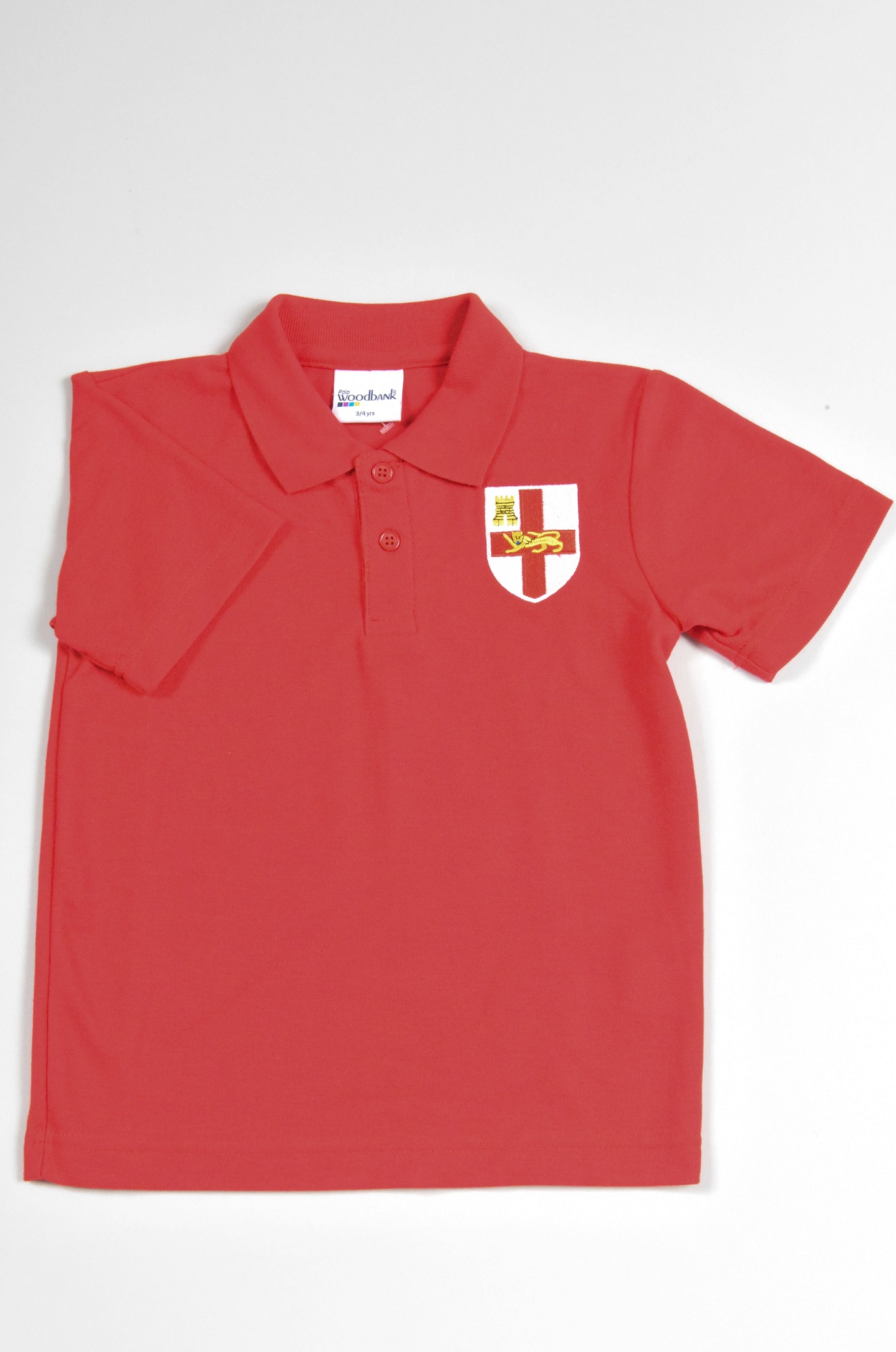 Red Polo Shirt with School Badge - Age 14-15