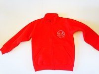 Red Zipped P.E. Sweatshirt with Logo Front & Back - Age 12/13