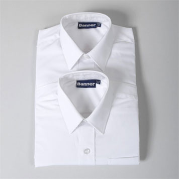 Classic Fit White Short Sleeve Shirts - 11"