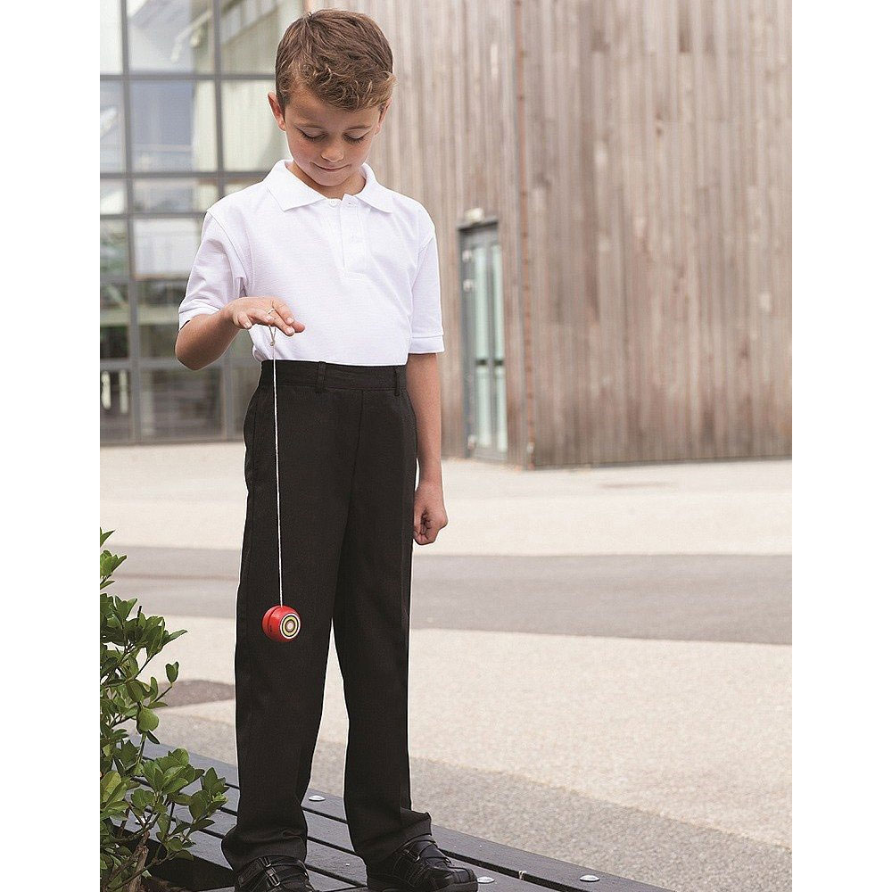 Junior Boys School Trousers Grey Or Charcoal - Charcoal Age 2