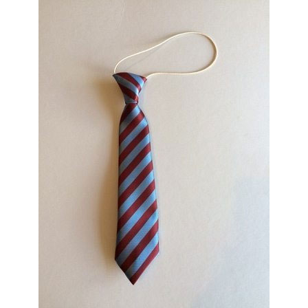 Sky/Maroon Stripe Elasticated Tie