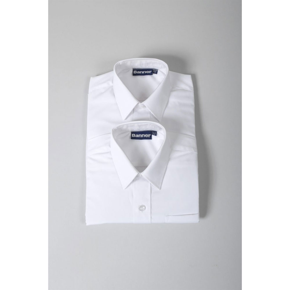 Twin Pack White Short Sleeve Shirt - 11"