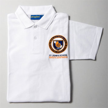 White Polo Shirt with School Logo - Age 11-12